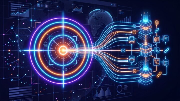 Portão digital brilhante se abrindo com uma luz verde neon (estilo WhatsApp), focado em não entregar o catálogo de produtos de graça e capturar o lead antes.